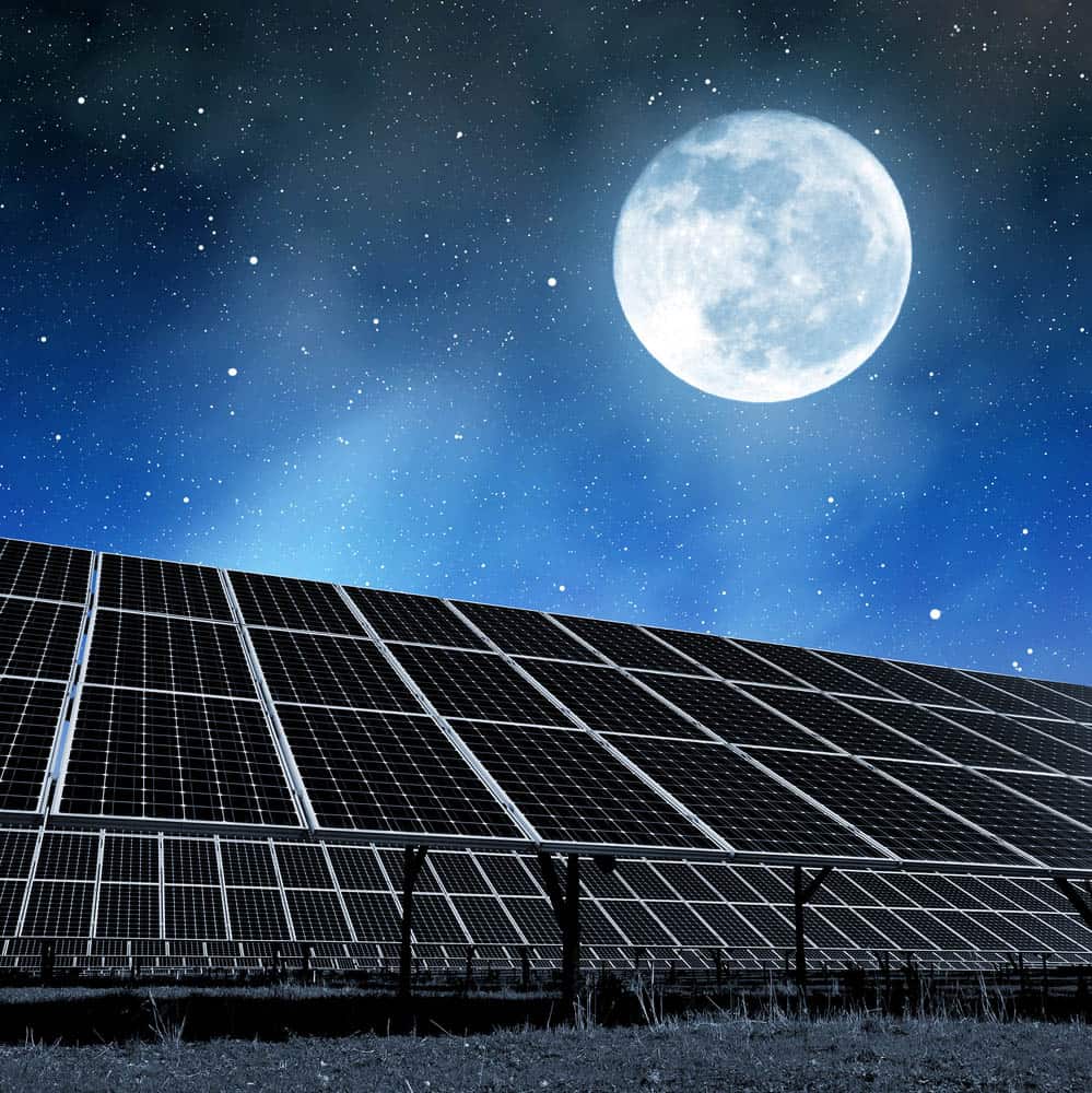 solar panels on a roof in the night time | SunState Solar